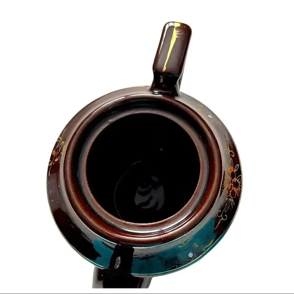 Japan 1940’s Vintage Moriage Brown Teapot LARGE